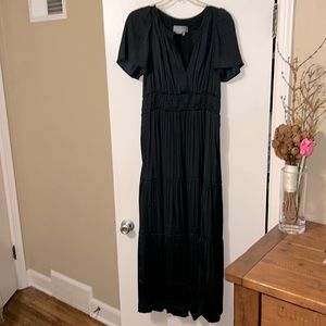 Anthropologie The Somerset Maxi Dress in Polyester in Black